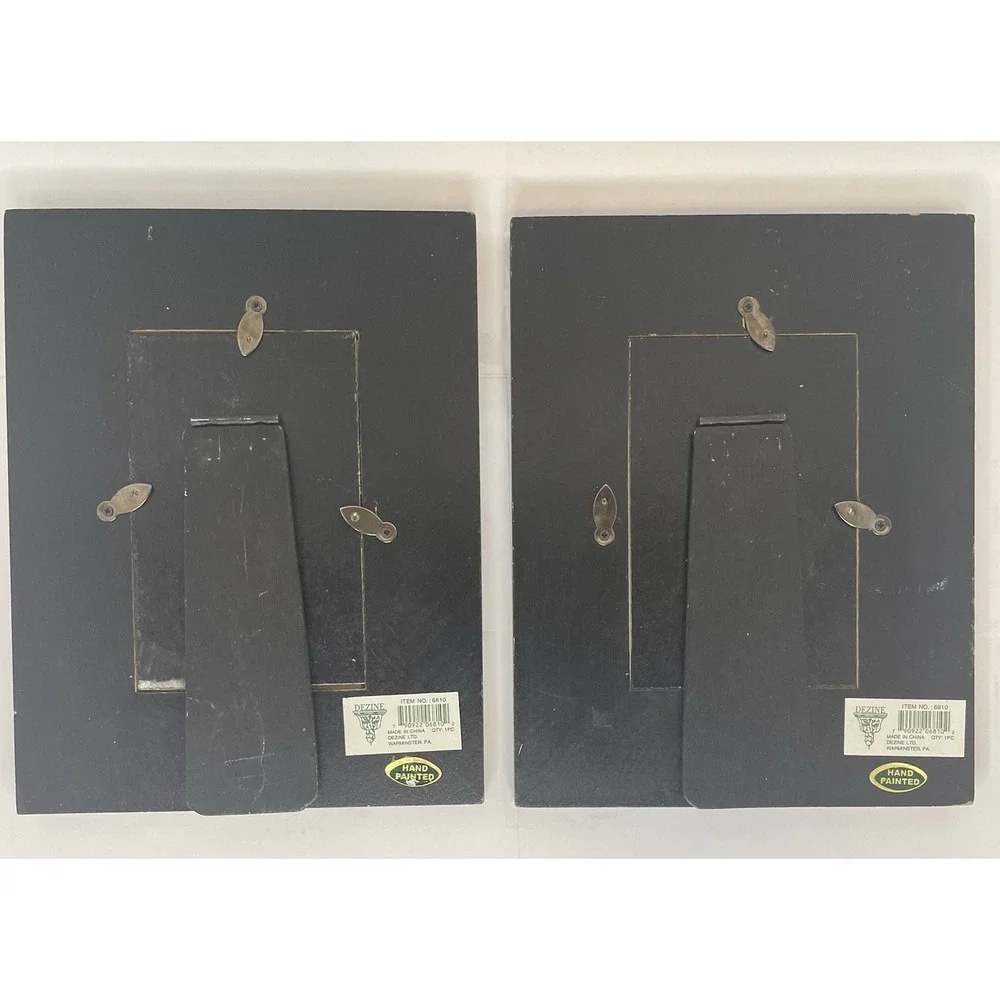 Dezine African Empire Picture Frames Set /2 Carved Hand Painted Giraffes 3